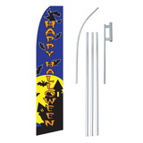 NEOPlex SW10674-4PL-SGS Happy Halloween Witch/Bats Swooper Flag Bundle