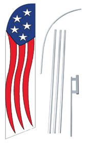 NEOPlex SW10751-4DLX-SGS Stars & Stripes Vertical Windless Swooper Flag Kit