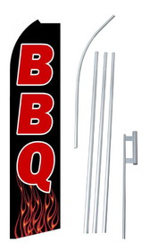NEOPlex SW10789-4PL-SGS Bbq Red And Black Flames Swooper Flag Kit