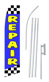 NEOPlex SW10796-4PL-SGS Repair Blue Checker Swooper Flag Kit