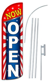 NEOPlex SW10799-4SPD-SGS Now Open Stars & Stripes Deluxe Windless Swooper Flag Kit