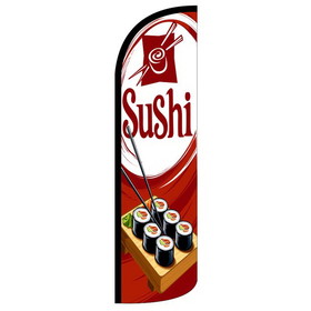 NEOPlex SW10802 Sushi Red/Wht Sushi On Table Dlx2 Swooper 38"X138"