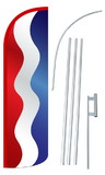 NEOPlex SW10842-4SPD-SGS Waving Red, White And Blue Stripes Deluxe Windless Swooper Flag Kit