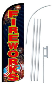 NEOPlex SW10851-4SPD-SGS Fireworks Deluxe Windless Swooper Flag Kit
