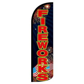 NEOPlex SW10851 Fireworks Blk/Red Usa Flag Dlx 2 Swooper 38"X138"