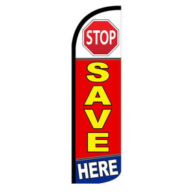NEOPlex SW10874 Stop Save Here Red/Yellow Dlx 2 Swooper 38"X138"