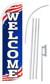 NEOPlex SW10900_4SPD_SGS Welcome USA Deluxe Windless Swooper Flag Kit