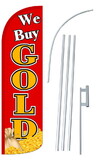 NEOPlex SW10979_4SPD_SGS We Buy Gold Deluxe Windless Swooper Flag Bundle