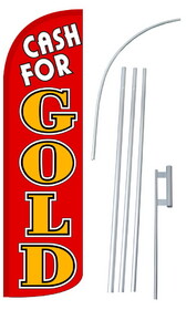 NEOPlex SW11025_4SPD_SGS Cash For Gold Red Deluxe Windless Swooper Flag Kit