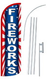 NEOPlex SW11036-4SPD-SGS Fireworks Deluxe Windless Swooper Flag Bundle