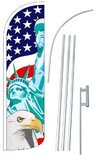 NEOPlex SW11040-4SPD-SGS Lady Liberty/Usa/American Eagle Deluxe Windless Swooper Flag Kit