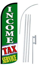 NEOPlex SW11063-4SPD-SGS Income Tax Service Green Deluxe Windless Swooper Flag Kit
