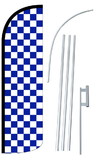 NEOPlex SW11087-4SPD-SGS Blue & White Checkered Deluxe Windless Swooper Flag Kit