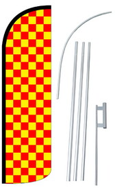 NEOPlex SW11090_4SPD_SGS Red & Yellow Checkered Deluxe Windless Swooper Flag Kit