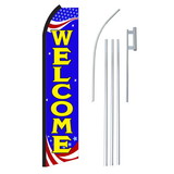 NEOPlex SW11113-4PL-SGS Welcome Red, White & Blue Swooper Flag Bundle