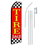NEOPlex SW11158-4PL-SGS Tire Sale Checkered Red & Yellow Swooper Flag Bundle