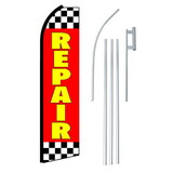 NEOPlex SW11159_4PL_SGS Repair Checkered Red & Yellow Swooper Flag Bundle