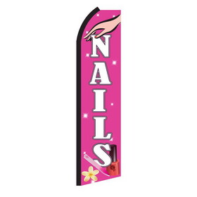 NEOPlex SW11174 Nails Pink & White Swooper Flag