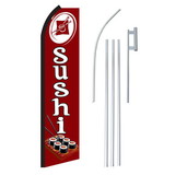 NEOPlex SW11187-4PL-SGS Sushi Red & White Swooper Flag Bundle