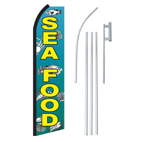 NEOPlex SW11191-4PL-SGS Seafood With Fish Swooper Flag Bundle