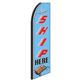 NEOPlex SW11207 Ship Here Blue & Red Swooper Flag