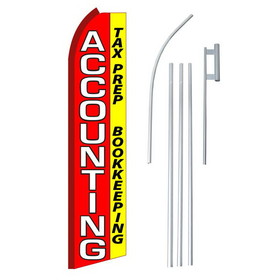 NEOPlex SW11208-4PL-SGS Accounting Red & Yellow Swooper Flag Bundle
