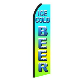 NEOPlex SW11240 Ice Cold Beer Green & Blue Swooper Flag