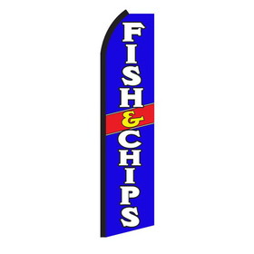 NEOPlex SW11243 Fish & Chips Bl & White Swooper Flag