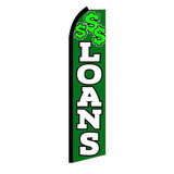 NEOPlex SW11263 Loans Green & White Swooper Flag