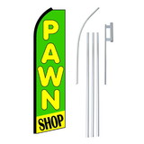 NEOPlex SW11303-4PL-SGS Pawn Shop Green & Yellow Swooper Flag Bundle