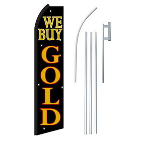 NEOPlex SW11309_4PL_SGS We Buy Gold Blk & Gold Swooper Flag Bundle
