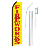 NEOPlex SW11316-4PL-SGS Fireworks Yellow & Red Swooper Flag Bundle
