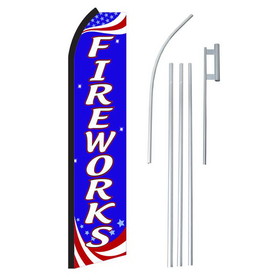 NEOPlex SW11317-4PL-SGS Fireworks Red, White & Blue Swooper Flag Bundle