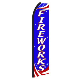 NEOPlex SW11317 Fireworks Red, White & Blue Swooper Flag