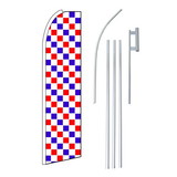 NEOPlex SW11358-4PL-SGS Checkered Red, White & Blue Swooper Flag Bundle