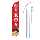 NEOPlex SW11368_4DLX_SGS Gyros Red/White w/Graphics Windless Swooper Flag Bundle