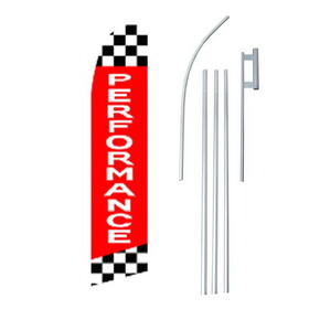 NEOPlex SW11387_4PL_SGS Performance Checkered Red Swooper Flag Bundle