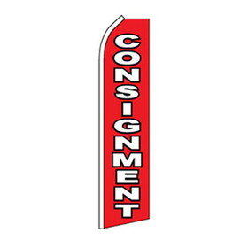 NEOPlex SW11391 Consignment White / Red 30" X 138" Swooper Flag