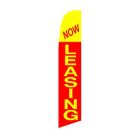 NEOPlex SW11401 Now Leasing Yellow / Red 30" X 138" Swooper Flag