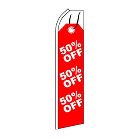 NEOPlex SW11403 50% Off Tag Red 30" X 138" Swooper Flag