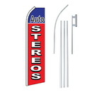 NEOPlex SW11409-4PL-SGS Auto Stereo Red/Blue Swooper Flag Bundle