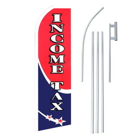 NEOPlex SW11429-4PL-SGS Income Tax Red/Blue Swooper Flag Bundle