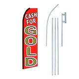 NEOPlex SW11434-4PL-SGS Cash For Gold Red Swooper Flag Bundle