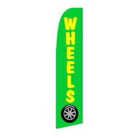 NEOPlex SW11440 Wheels Yellow / Green 30" X 138" Swooper Flag