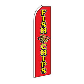 NEOPlex SW11453 FISH AND CHIPS RED/ YELLOW 30" x 138" SWOOPER FLAG