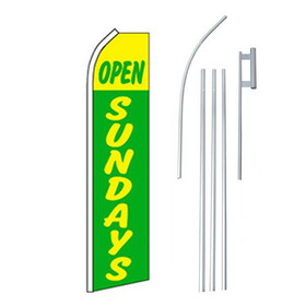 NEOPlex SW11454_4PL_SGS Open Sundays Green/Yellow Swooper Flag Bundle