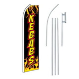 NEOPlex SW11464-4PL-SGS Kebabs Flames Red/Black Swooper Flag Bundle