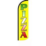 NEOPlex SW11559 Pizza Neon Windless 50% More Visablility 3Ft X 12Ft Full Sleeve Flag