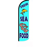 NEOPlex SW11592 Fresh Seafood 50% More Visability 3Ft X 12Ft Full Sleeve Flag