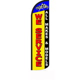 NEOPlex SW11595 We Service All Makes Windless 50% More Visablility 3Ft X 12Ft Full Sleeve Flag